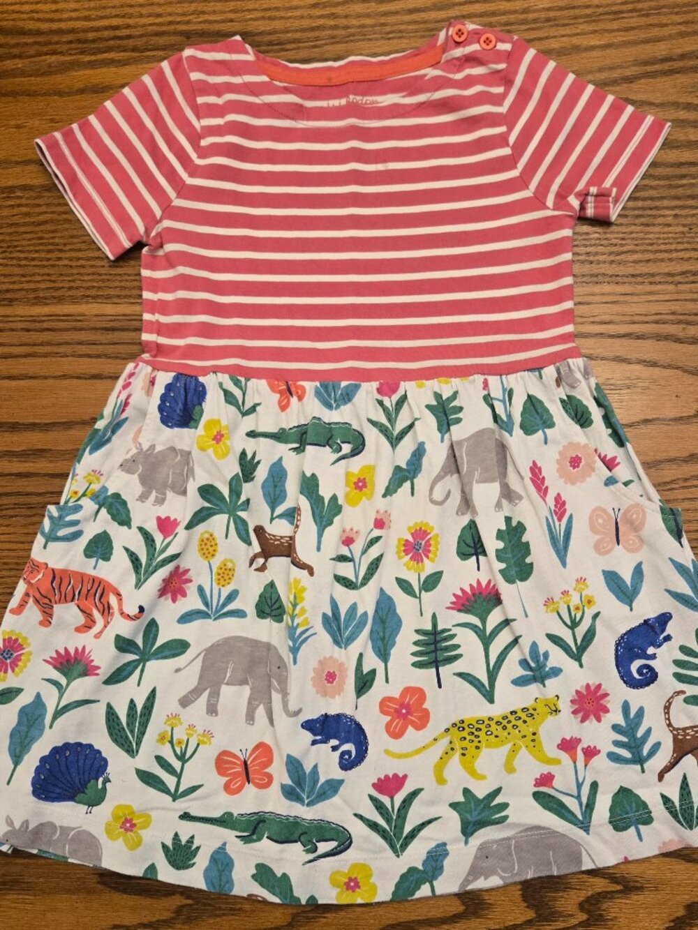 Mini Boden Zoo Animal Hopstoch Dress with Pockets - Size 6-7 - Cute Summer Girls